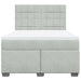 Pat box spring cu saltea, gri deschis, 140x190 cm, catifea - WALTI WALTI