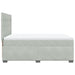 Pat box spring cu saltea, gri deschis, 140x190 cm, catifea - WALTI WALTI