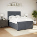 Pat box spring cu saltea, gri închis, 140x190 cm, catifea - WALTI WALTI
