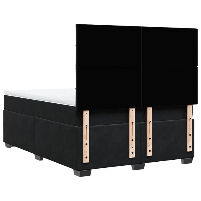 Pat box spring cu saltea, negru, 140x190 cm, catifea - WALTI WALTI