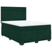 Pat box spring cu saltea, verde închis, 140x190 cm, catifea - WALTI WALTI