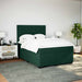 Pat box spring cu saltea, verde închis, 140x190 cm, catifea - WALTI WALTI