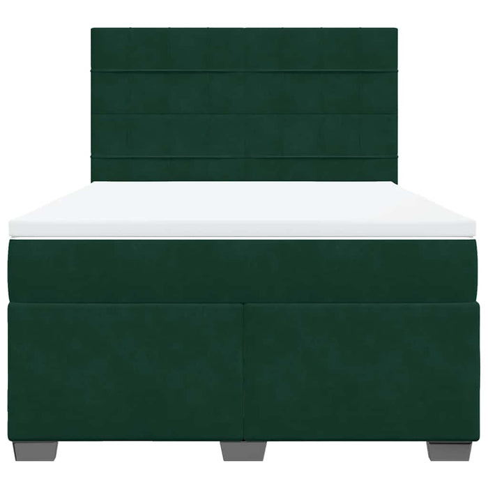 Pat box spring cu saltea, verde închis, 140x190 cm, catifea - WALTI WALTI