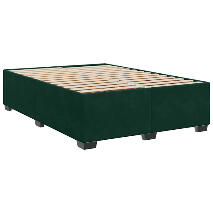 Pat box spring cu saltea, verde închis, 140x190 cm, catifea - WALTI WALTI