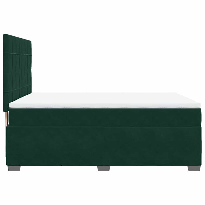 Pat box spring cu saltea, verde închis, 140x190 cm, catifea - WALTI WALTI