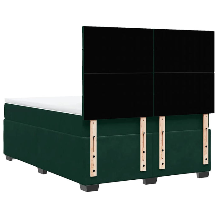 Pat box spring cu saltea, verde închis, 140x190 cm, catifea - WALTI WALTI