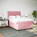 Pat box spring cu saltea, roz, 140x190 cm, catifea - WALTI WALTI