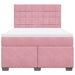 Pat box spring cu saltea, roz, 140x190 cm, catifea - WALTI WALTI