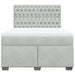 Pat box spring cu saltea, gri deschis, 140x190 cm, catifea - WALTI WALTI