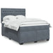 Pat box spring cu saltea, gri închis, 140x190 cm, catifea - WALTI WALTI