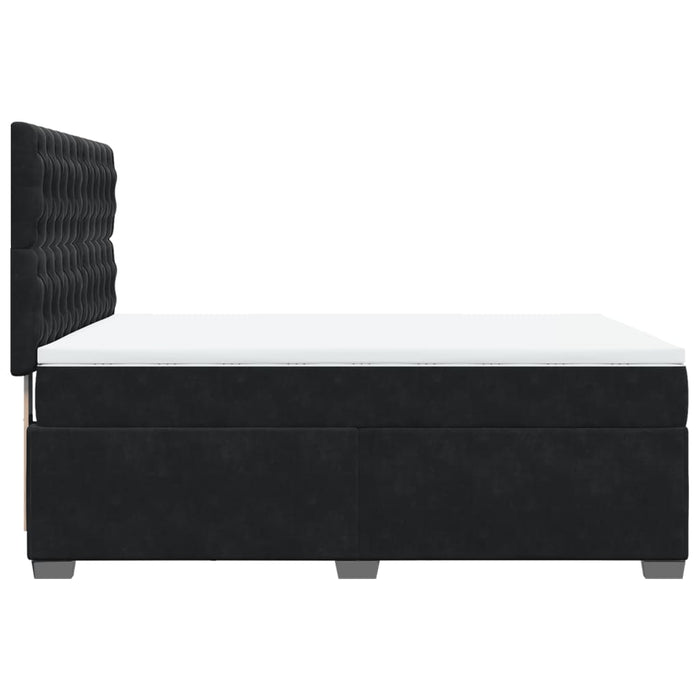 Pat box spring cu saltea, negru, 140x190 cm, catifea - WALTI WALTI