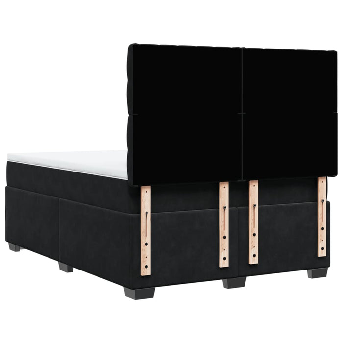 Pat box spring cu saltea, negru, 140x190 cm, catifea - WALTI WALTI