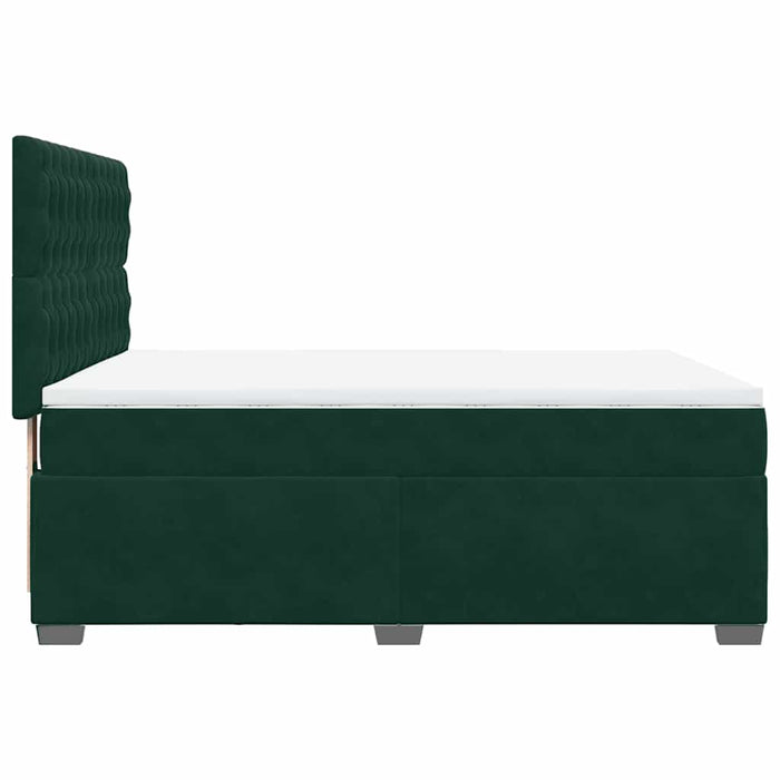 Pat box spring cu saltea, verde închis, 140x190 cm, catifea - WALTI WALTI