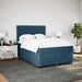 Pat box spring cu saltea, albastru, 140x190 cm, catifea - WALTI WALTI