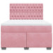 Pat box spring cu saltea, roz, 140x190 cm, catifea - WALTI WALTI