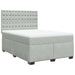 Pat box spring cu saltea, gri deschis, 140x190 cm, catifea - WALTI WALTI