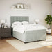 Pat box spring cu saltea, gri deschis, 140x190 cm, catifea - WALTI WALTI