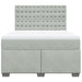 Pat box spring cu saltea, gri deschis, 140x190 cm, catifea - WALTI WALTI