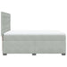 Pat box spring cu saltea, gri deschis, 140x190 cm, catifea - WALTI WALTI