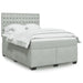 Pat box spring cu saltea, gri deschis, 140x190 cm, catifea - WALTI WALTI