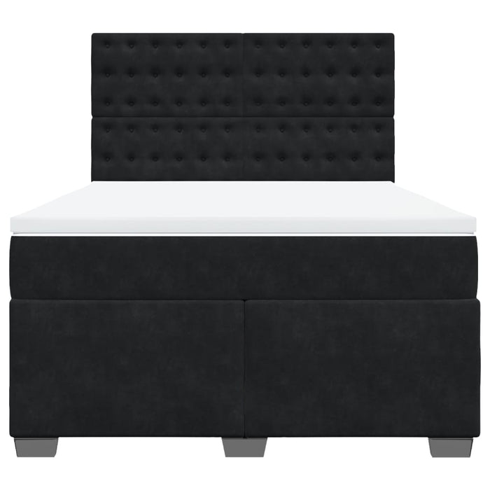 Pat box spring cu saltea, negru, 140x190 cm, catifea - WALTI WALTI
