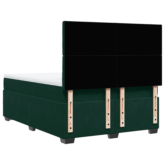 Pat box spring cu saltea, verde închis, 140x190 cm, catifea - WALTI WALTI