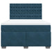Pat box spring cu saltea, albastru, 140x190 cm, catifea - WALTI WALTI