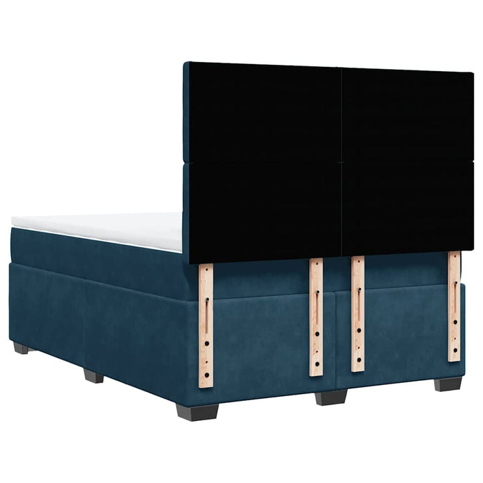 Pat box spring cu saltea, albastru, 140x190 cm, catifea - WALTI WALTI