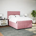 Pat box spring cu saltea, roz, 140x190 cm, catifea - WALTI WALTI