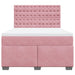 Pat box spring cu saltea, roz, 140x190 cm, catifea - WALTI WALTI