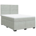Pat box spring cu saltea, gri deschis, 140x200 cm, catifea - WALTI WALTI