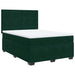 Pat box spring cu saltea, verde închis, 140x200 cm, catifea - WALTI WALTI