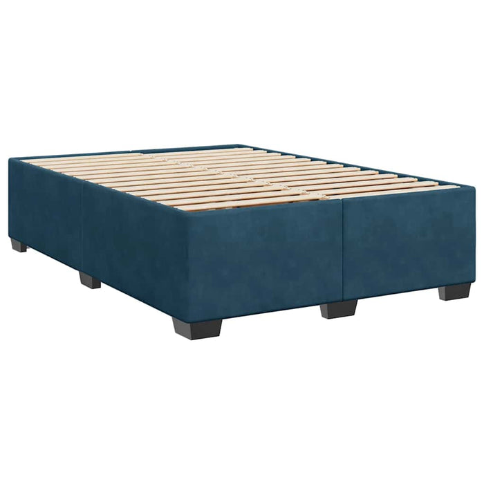 Pat box spring cu saltea, albastru, 140x200 cm, catifea - WALTI WALTI