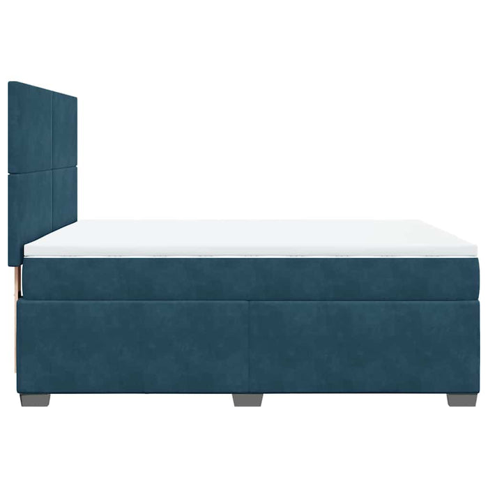 Pat box spring cu saltea, albastru, 140x200 cm, catifea - WALTI WALTI