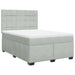 Pat box spring cu saltea, gri deschis, 140x200 cm, catifea - WALTI WALTI