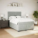 Pat box spring cu saltea, gri deschis, 140x200 cm, catifea - WALTI WALTI
