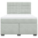Pat box spring cu saltea, gri deschis, 140x200 cm, catifea - WALTI WALTI