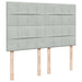 Pat box spring cu saltea, gri deschis, 140x200 cm, catifea - WALTI WALTI