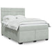 Pat box spring cu saltea, gri deschis, 140x200 cm, catifea - WALTI WALTI