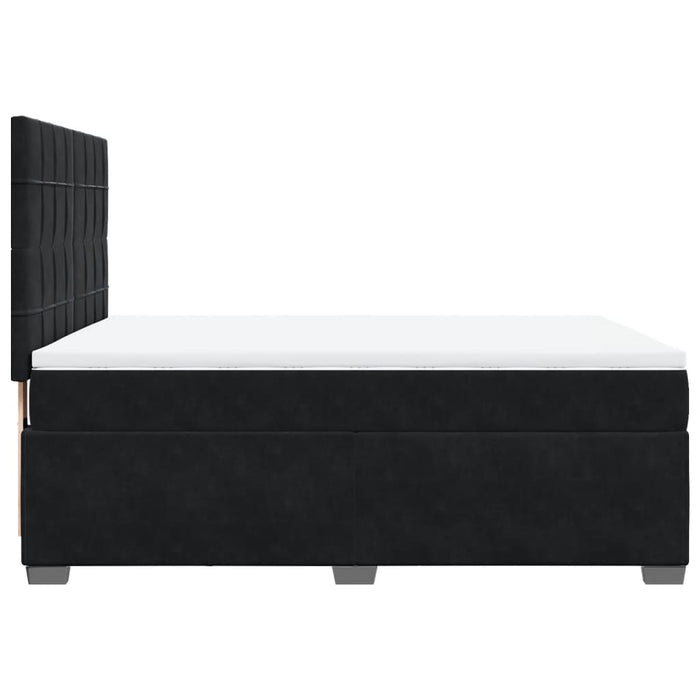 Pat box spring cu saltea, negru, 140x200 cm, catifea - WALTI WALTI