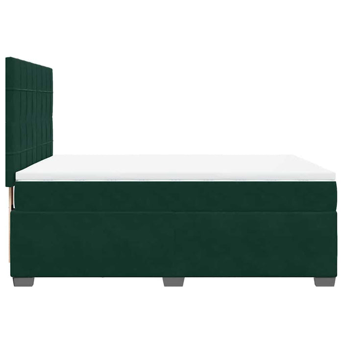 Pat box spring cu saltea, verde închis, 140x200 cm, catifea - WALTI WALTI