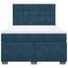 Pat box spring cu saltea, albastru, 140x200 cm, catifea - WALTI WALTI