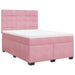 Pat box spring cu saltea, roz, 140x200 cm, catifea - WALTI WALTI