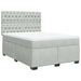 Pat box spring cu saltea, gri deschis, 140x200 cm, catifea - WALTI WALTI