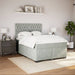 Pat box spring cu saltea, gri deschis, 140x200 cm, catifea - WALTI WALTI