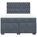 Pat box spring cu saltea, gri închis, 140x200 cm, catifea - WALTI WALTI
