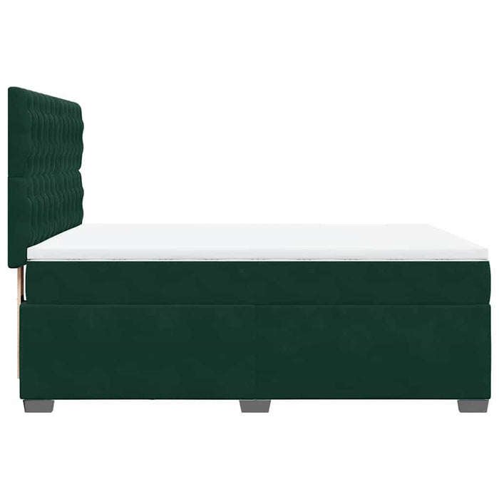 Pat box spring cu saltea, verde închis, 140x200 cm, catifea - WALTI WALTI