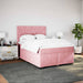 Pat box spring cu saltea, roz, 140x200 cm, catifea - WALTI WALTI
