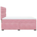 Pat box spring cu saltea, roz, 140x200 cm, catifea - WALTI WALTI