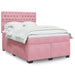 Pat box spring cu saltea, roz, 140x200 cm, catifea - WALTI WALTI
